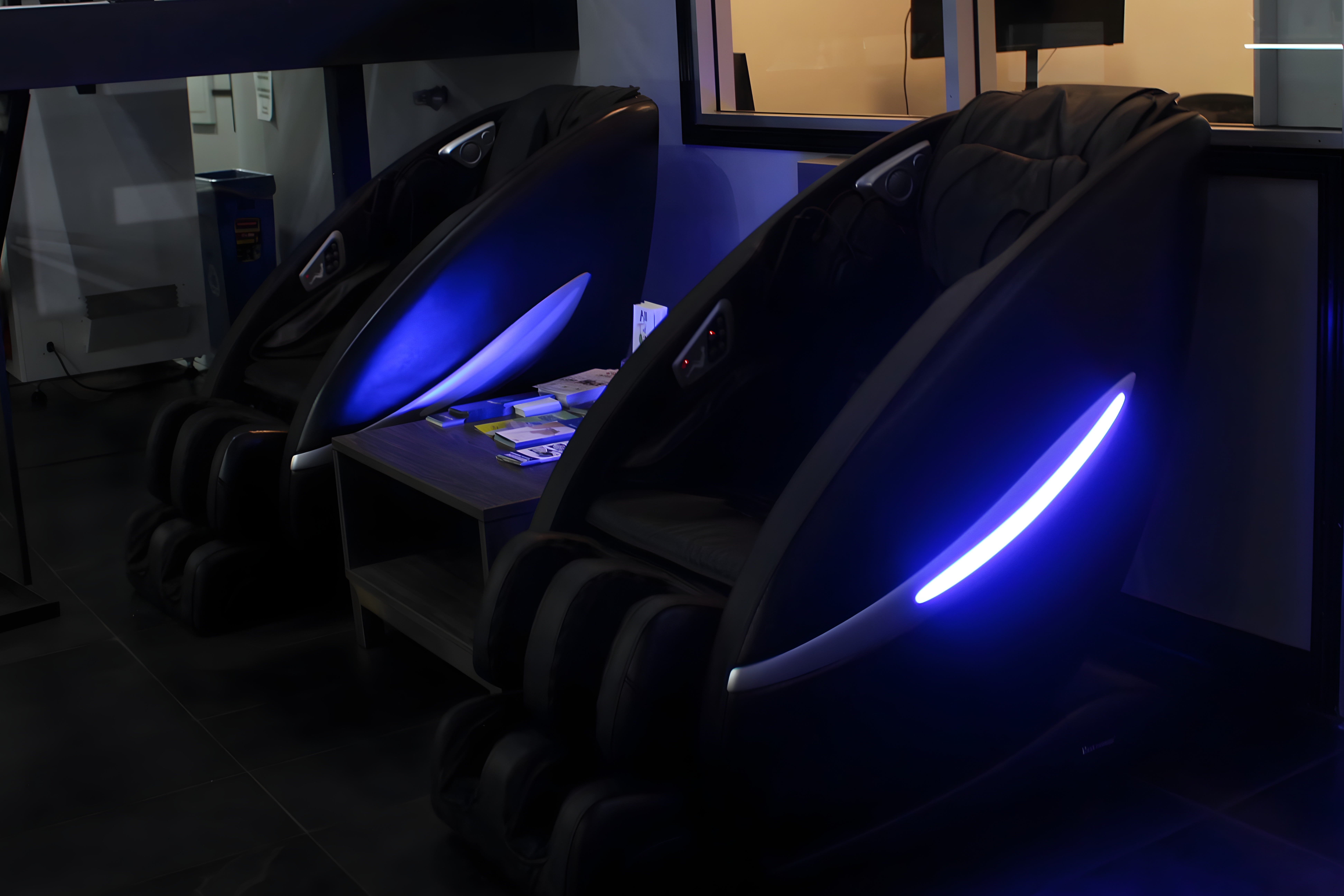 Recovery lounge massage chairs at Sandcastle Fitness
